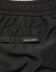 Dolce & Gabbana Black DG Logo Drawstring Beach Shorts Swimwear