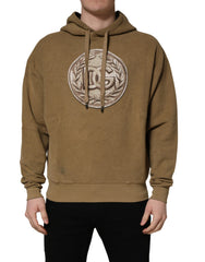 Dolce & Gabbana Brown Embossed Logo Hooded Sweatshirt Sweater