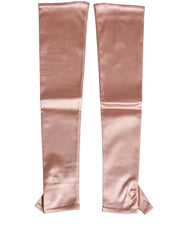 Dolce & Gabbana Pink Satin Long Opera Fingerless Gloves