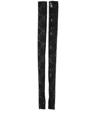 Dolce & Gabbana Sleeves Black Nylon Floral Lace Warmer Arm