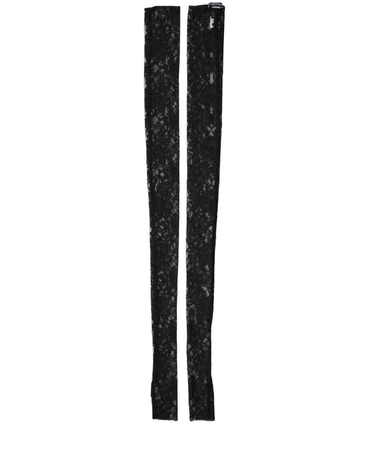 Dolce & Gabbana Sleeves Black Nylon Floral Lace Warmer Arm