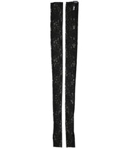 Dolce & Gabbana Sleeves Black Nylon Floral Lace Warmer Arm