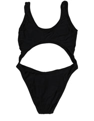 Dolce & Gabbana Black Cutout Logo One Piece Swimsuit Swimwear