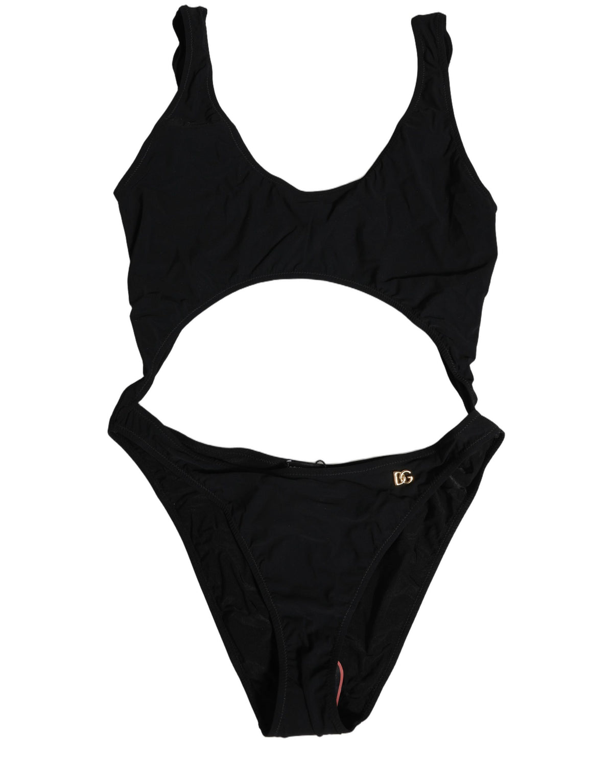 Dolce & Gabbana Black Cutout Logo One Piece Swimsuit Swimwear