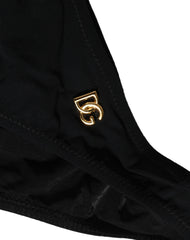 Dolce & Gabbana Black Cutout Logo One Piece Swimsuit Swimwear