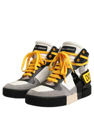 Dolce & Gabbana Multicolor Leather High Top Men Sneakers Shoes