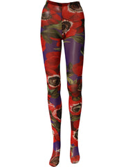 Dolce & Gabbana Multicolor Floral Nylon Tights Stockings Socks