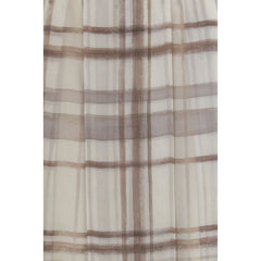 Brunello Cucinelli Beige Silk Midi Skirt