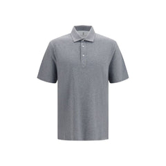 Brunello Cucinelli Gray Cotton Polo Shirt