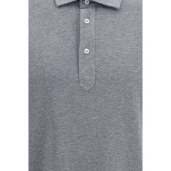 Brunello Cucinelli Gray Cotton Polo Shirt