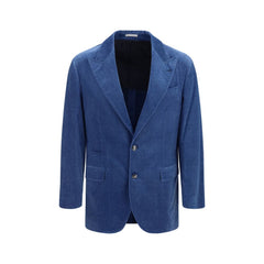 Brunello Cucinelli Blue Cotton Blazer