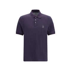 Brunello Cucinelli Purple Cotton Polo Shirt