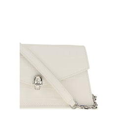 Alexander McQueen White Calf Leather Bos Taurus Shoulder Bag