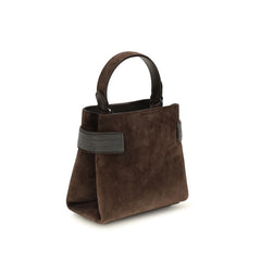 Brunello Cucinelli Brown Calf Leather Bos Taurus Handbag