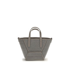 Brunello Cucinelli Gray Calf Leather Bos Taurus Shoulder Bag