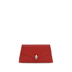 Alexander McQueen Red Calf Leather Bos Taurus Clutch Bag