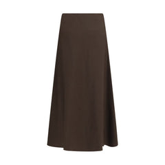 Brunello Cucinelli Brown Wool Oves Aries Midi Skirt