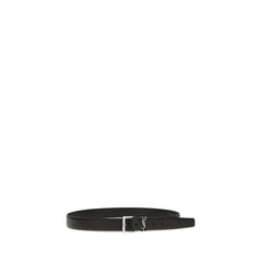Saint Laurent Black Calf Leather Bos Taurus Regular Belt