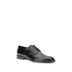 Dolce & Gabbana Black Calf Leather Bos Taurus Oxfords And Derbies