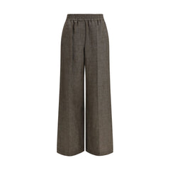 Brunello Cucinelli Brown Linen Casual Pants
