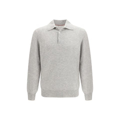 Brunello Cucinelli Gray Cashmere Polo Shirt