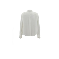Brunello Cucinelli White Silk Dress Shirt