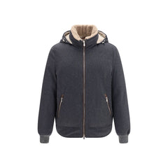 Brunello Cucinelli Gray Wool Oves Aries Shell Jacket