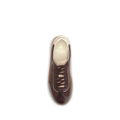 Brunello Cucinelli Bordeaux Calf Leather Bos Taurus Low Top Sneakers