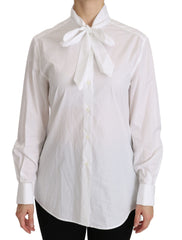 Dolce & Gabbana White Turtle Neck Long Sleeve Polo Shirt