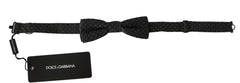 Dolce & Gabbana Gray Patterned Mens Necktie Papillon 100% Silk Bow Tie