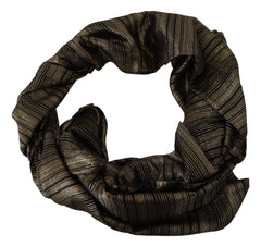 Dolce & Gabbana Metallic Gold Silk Stretch Shawl Wrap Scarf