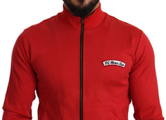 Dolce & Gabbana Red DG Motor Club Zipper Stretch Sweater