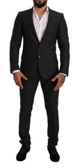 Dolce & Gabbana Gray Wool MARTINI Slim Fit Set Suit