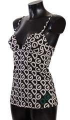 Dolce & Gabbana Black White Logo Print Camisole Top Underwear