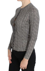 Dolce & Gabbana Black White Wool Top Cardigan Sweater