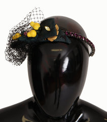 Dolce & Gabbana Purple Crystal Diadem Headband Lemons Sicily Tiara