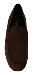 Dolce & Gabbana Shoes Dress Loafers Brown Leather Slip Shoes