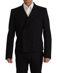 Dolce & Gabbana Black Double Breasted Coat Blazer Jacket
