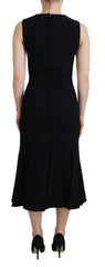 Dolce & Gabbana Black Dress Sheath Flare Viscose Dress