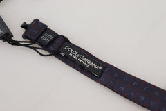 Dolce & Gabbana Blue Pattern Silk Adjustable Neck Papillon Bow Tie