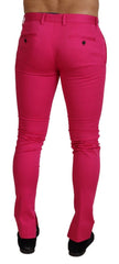Dolce & Gabbana Pink Zipper Buckle Waist Trousers Pants