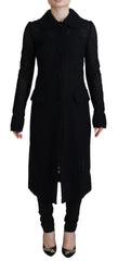 Dolce & Gabbana Black Button Down Long Blazer Cotton Jacket