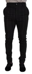 Dolce & Gabbana Black Wool Chino Formal Men Pants