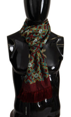 Dolce & Gabbana Multicolor DG Logo Shawl Warm Neck Wrap Fringe Scarf