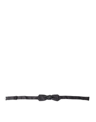 Dolce & Gabbana Dark Gray Silk Adjustable Neck Men Papillon Bow Tie