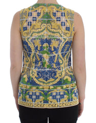 Dolce & Gabbana Multicolor Majolica Embroidered Sweater