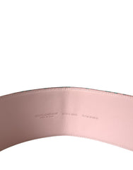 Dolce & Gabbana Multicolor Floral Jacquard Lurex Gold Buckle Belt