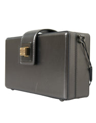 Dolce & Gabbana Metallic Gray Calfskin Leather DG BOX Shoulder Bag