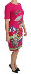 Dolce & Gabbana Pink Italia Forever Crystal Sheath Dress
