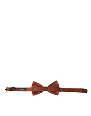 Dolce & Gabbana Brown Silk Adjustable Neck Men Bow Tie